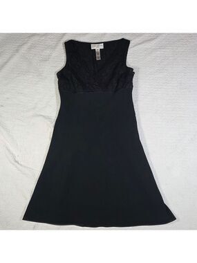 Evan Picone Black Sleeveless Lace Dress